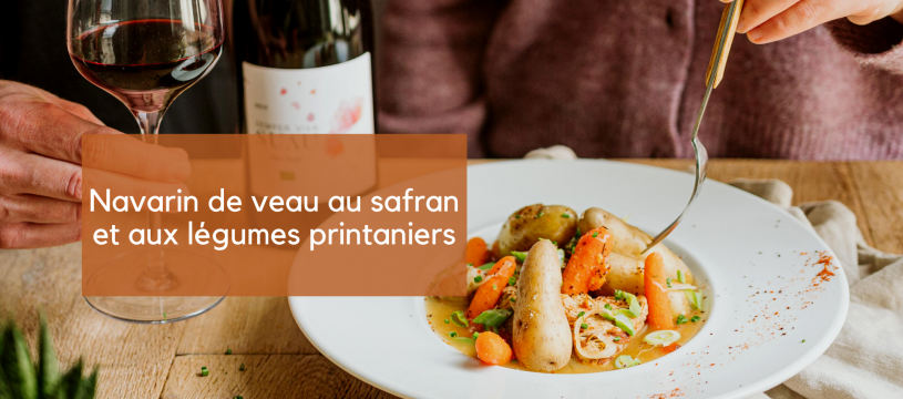 Navarin de veau au safran et légumes printaniers 